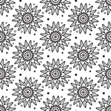 Seamless Black And White Pattern Zentangle Design 스톡 일러스트