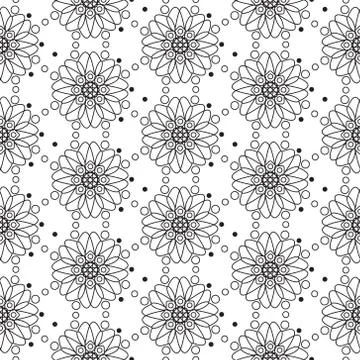 Seamless Black And White Pattern Zentangle Design 스톡 일러스트