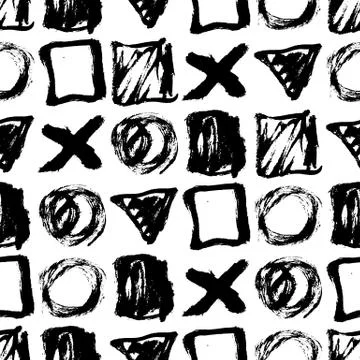 Seamless black and white pattern Stock Illustration