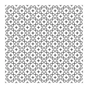 Seamless black and white pattern of geometric shapes Иллюстрация