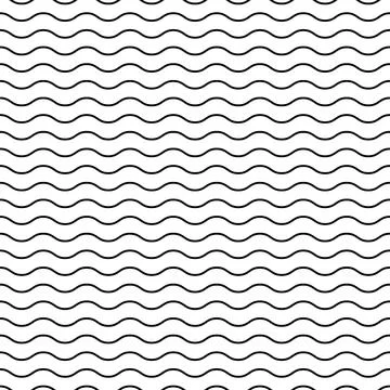 Seamless black and white pattern with waves イラスト素材