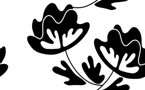 Seamless black and white pattern based on traditional folk art ornaments. Modern Stock Illustration