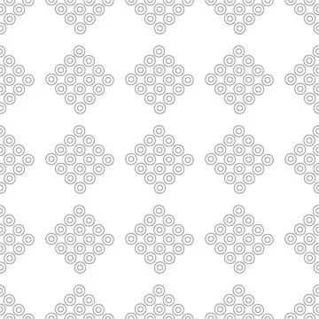 Seamless black and white pattern with diamond circles. Stock Illustration
