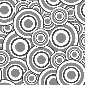 Seamless black and white pattern with circles. Stock Illustration