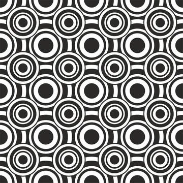 Seamless black and white pattern with circles. Stock Illustration