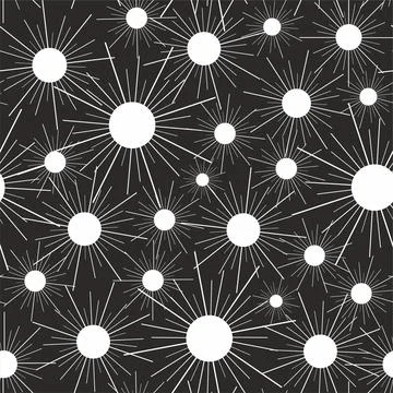 Seamless black and white pattern with circles. Stock Illustration