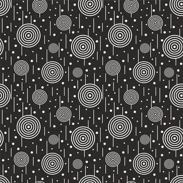 Seamless black and white pattern with circles. Stock Illustration