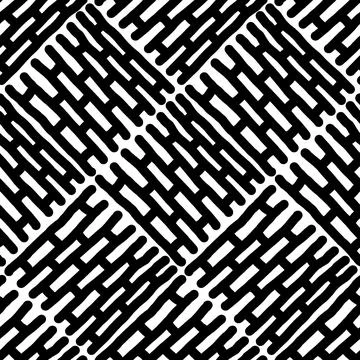Seamless black and white pattern of abstract elements Stock Illustration