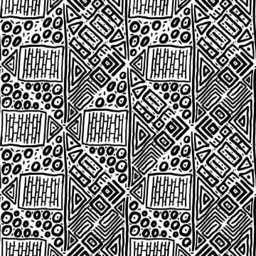 Seamless black and white pattern of abstract elements 스톡 일러스트