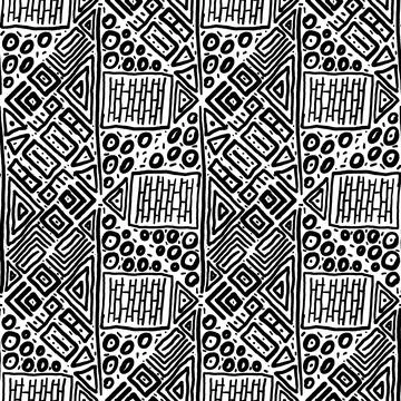 Seamless black and white pattern of abstract elements 스톡 일러스트