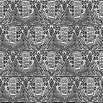 Seamless black and white pattern of abstract elements 스톡 일러스트