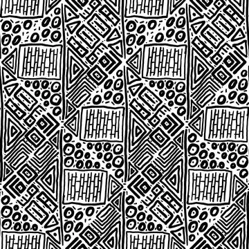 Seamless black and white pattern of abstract elements 스톡 일러스트