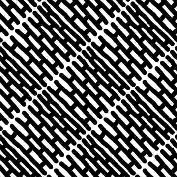 Seamless black and white pattern of abstract elements Stockillustratie