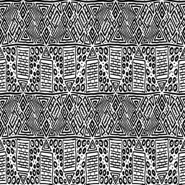 Seamless black and white pattern of abstract elements Stock Illustration