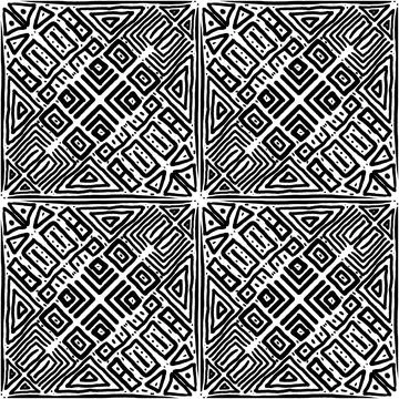 Seamless black and white pattern of abstract elements Stockillustratie