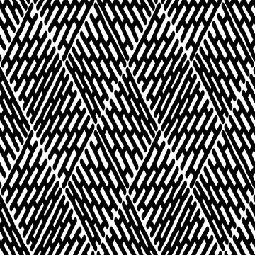 Seamless black and white pattern of abstract elements Stockillustratie