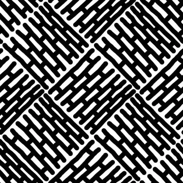 Seamless black and white pattern of abstract elements Illustrazione stock