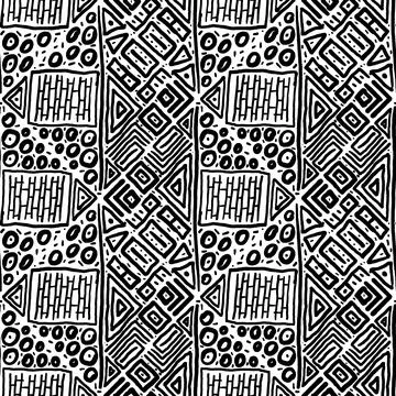 Seamless black and white pattern of abstract elements 스톡 일러스트