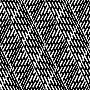 Seamless black and white pattern of abstract elements Stock Illustration
