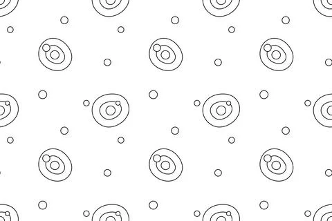 Seamless black and white pattern with circles and dots for coloring pages Stock Illustration