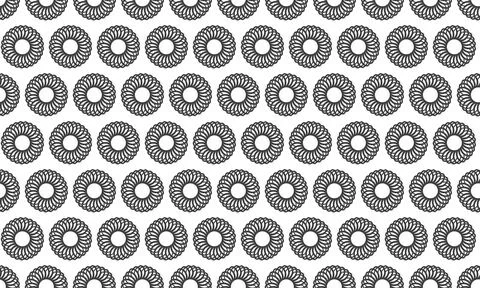 Seamless black and white pattern of intricate circular designs.  Perfect fo.. Stock Illustration