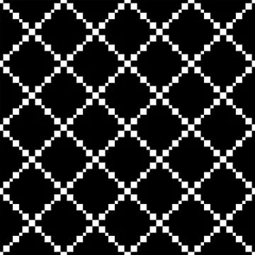 Seamless Black and White Pixel Abstract Pattern. Stock Illustration