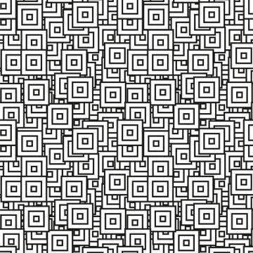 Seamless black and white square pattern Stock Illustration