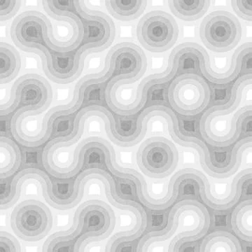 Seamless Black and White Tangled Round Stripes. Textured Geometric Pattern. Illustrazione stock