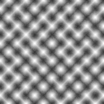 Seamless Black and White Tangled Round Stripes. Textured Geometric Pattern. Stock Illustration