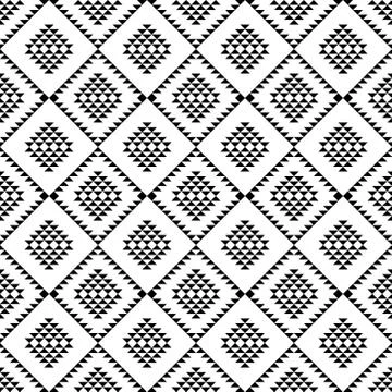 Seamless Black and White Triangle Abstract Geometric Pattern. Stock Illustration