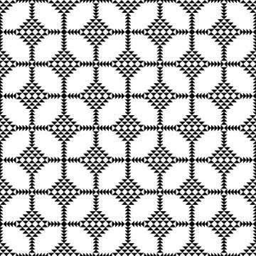 Seamless Black and White Triangle Abstract Geometric Pattern. イラスト素材