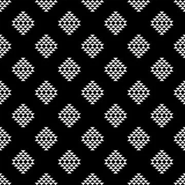 Seamless Black and White Triangle Abstract Geometric Pattern. Stock Illustration