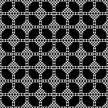 Seamless Black and White Triangle Abstract Geometric Pattern. Illustrazione stock