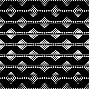 Seamless Black and White Triangle Abstract Geometric Pattern. Illustrazione stock