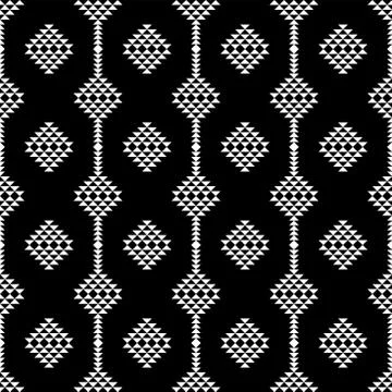 Seamless Black and White Triangle Abstract Geometric Pattern. Stock Illustration