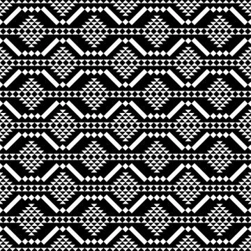 Seamless Black and White Triangle Abstract Geometric Pattern. Stock Illustration