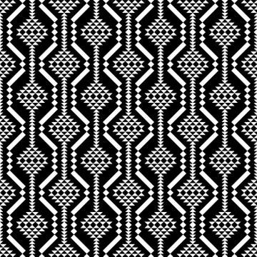 Seamless Black and White Triangle Abstract Geometric Pattern. Illustrazione stock
