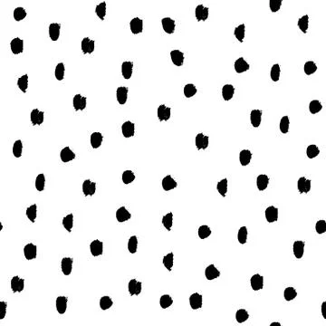Seamless black and white vector free hand doodle texture with dots, dry brush 库存插图