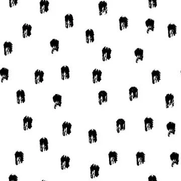 Seamless black and white vector free hand doodle stains texture, dry brush ink 库存插图