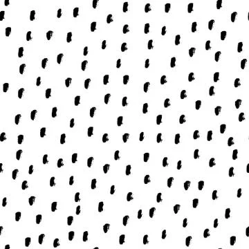 Seamless black and white vector free hand doodle stains texture, dry brush ink Stock Illustration