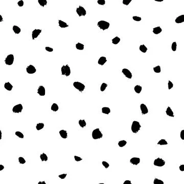 Seamless black and white vector free hand doodle texture with dots, dry brush Stock Illustration