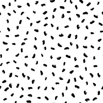 Seamless black and white vector free hand doodle stains texture, dry brush ink Stock Illustration