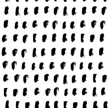 Seamless black and white vector free hand doodle stains texture, dry brush ink Stock Illustration
