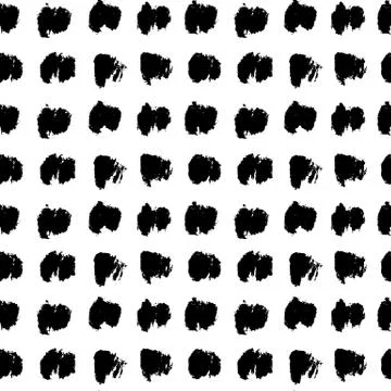 Seamless black and white vector free hand doodle stains texture, dry brush ink 库存插图