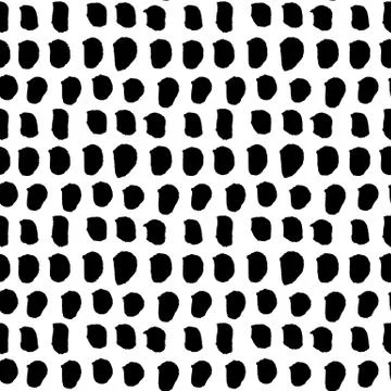 Seamless black and white vector free hand doodle stains texture, dry brush ink Illustration