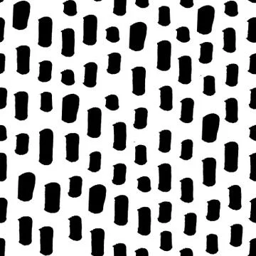 Seamless black and white vector free hand doodle texture, dry brush ink art Stock Illustration