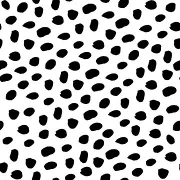 Seamless black and white vector free hand doodle texture with dots, dry brush Stock Illustration