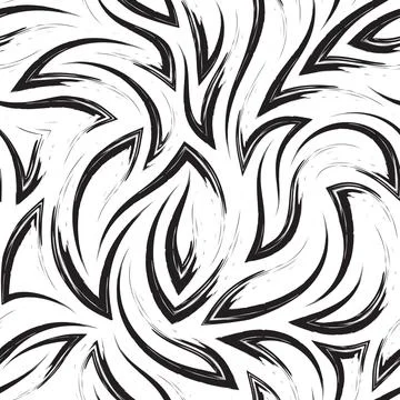 Seamless black and white vector pattern of angles and flowing lines.Testure from Illustrazione stock