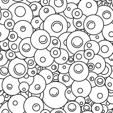 Seamless black and white vector pattern of circles and arcs. Geometric pattern Stock-Illustration