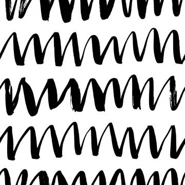Seamless black and white zig zag vector pattern. Stock Illustration